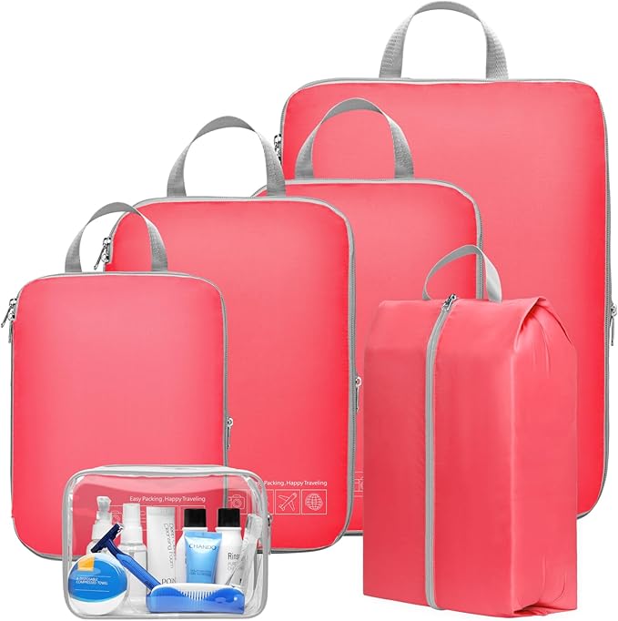 Cambond Compression Packing Cubes for Travel Women - Lightweight Luggage Organizers Bag Packing Cubes for Carry on Suitcases