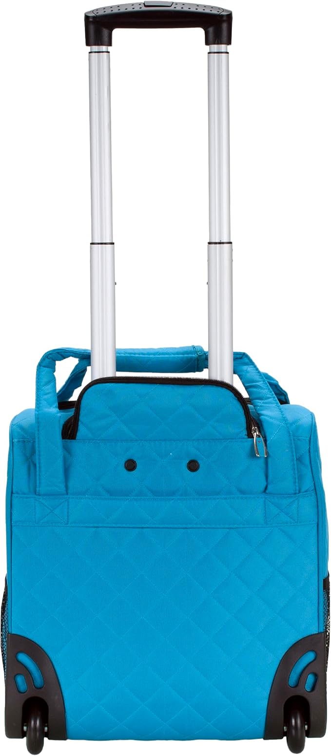 Rockland Melrose Upright Wheeled Underseater Carry-On Luggage, Turquoise, 15-Inch