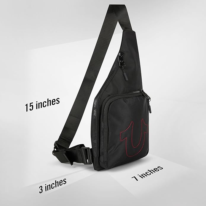 True Religion Cross Body Bag for Woman and Men - Anti Theft Shoulder Sling Bag, Zipper Phone Pocket and Key Leash