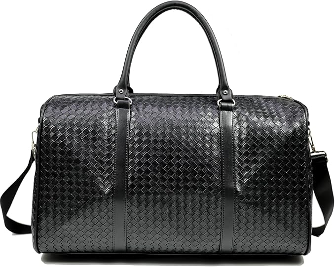 27L Small Travel Duffle Bag Weekender Bags for Women and Men with Shoe Compartment Foldable Waterproof Toiletry Bag Hospital Bags for Labor and Delivery Gym Bag (Black)