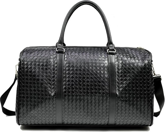 27L Small Travel Duffle Bag Weekender Bags for Women and Men with Shoe Compartment Foldable Waterproof Toiletry Bag Hospital Bags for Labor and Delivery Gym Bag (Black)