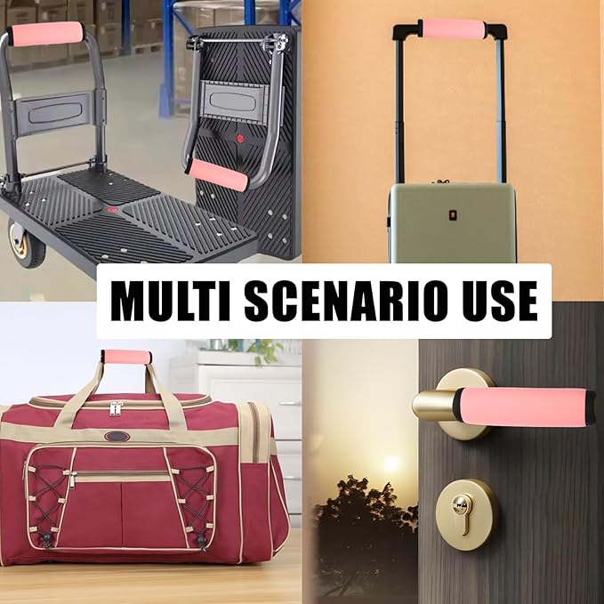 2pcs Pink Luggage Handle Wraps For Suitcase - Soft Suitcase Handle Covers for Travel Accessories（ Bright Color for Suitcase Tags Identifiers ）