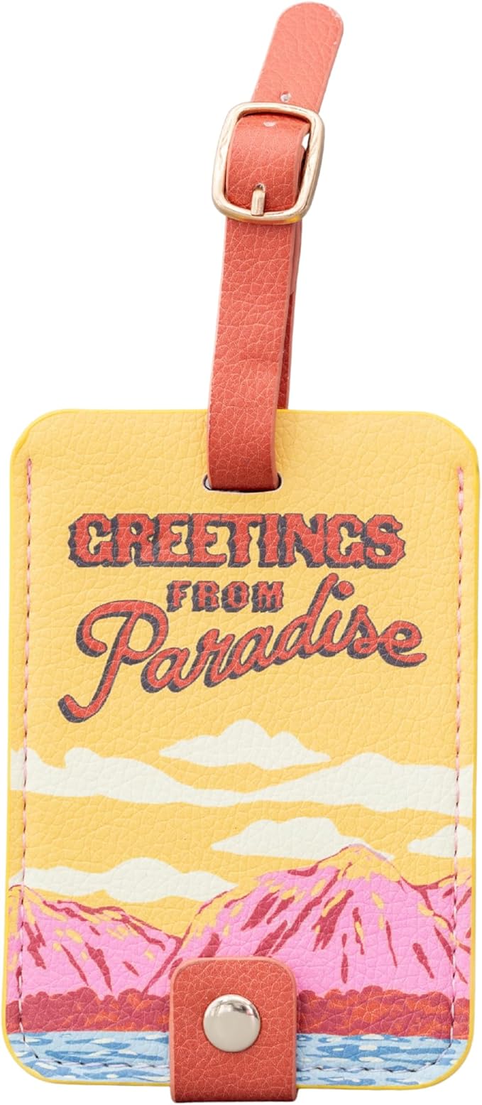 Ban.do Getaway Suitcase Tag for Travel, Durable Vegan Leather Luggage Identifier