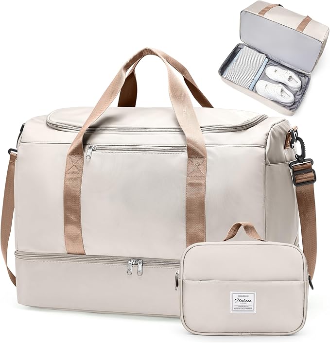 Extra Large Travel Duffle Bag,Carry on Overnight Weekend Bag with Shoes Compartment,Weekender Bags for Women for Travel Business Trips Sport Hospital