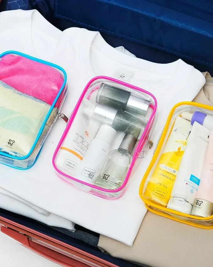 2 Packing Cubes 1 Quart Size Travel Bag TSA Approved Toiletry Bag Clear Small Purse Pouch International Long Flight Must Haves for Toiletries Makeup Liquids Airplane Europe Vacation Essentials