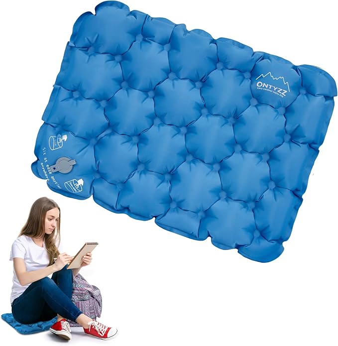 ONTYZZ Inflatable Seat Cushion Lightweight Airplane Seat Cushion Stadium Seat Travel Cushion for Climbing Hiking Office Airplane
