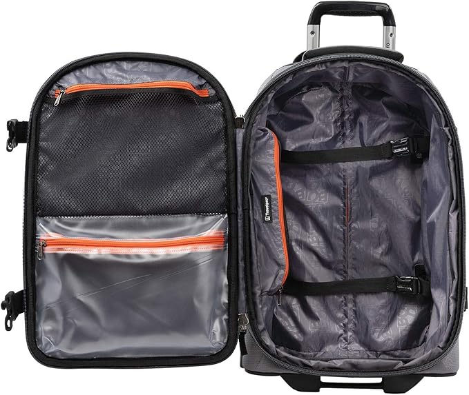 Travelpro Unisex-Adult Bold Softside Expandable Rollaboard Upright Luggage (Grey/Black, 2-Piece Set (22/28))