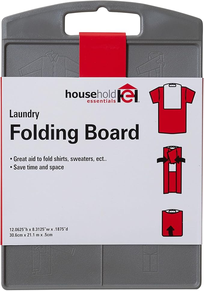 Household Essentials 195 Shirt Folding Board For T-Shirts, Polos And Dress Shirts, Black
