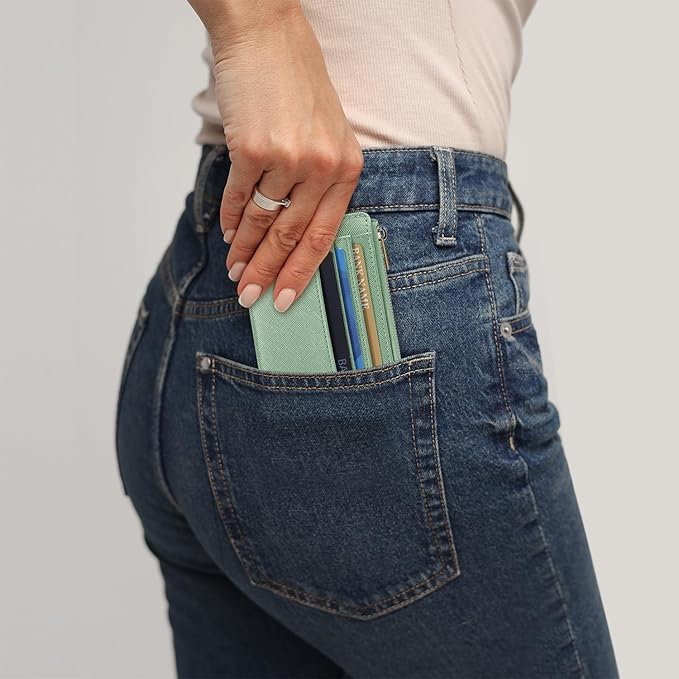 Sodsay Card Case Slim Front Pocket Wallet for Women Credit Card Holder with Keychain | Slim, Front Pocket, Credit Card Holder, with Keychain