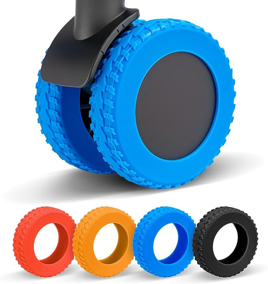 2026 Upgraded 8 Pcs Luggage Wheel Covers, Silicone Protective Covers for 2-2.4" Suitcases Spinner Wheel, Wear-Resistant, Anti-Noise, Thickened Protector, Travel Accessories (Blue)