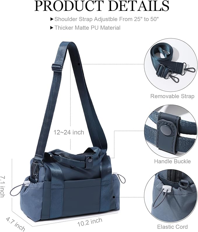 Small Gym Bag for Women, Mini Crossbody Gym Duffle Bag with Wet Compartment, Carry on Gym Tote Bag for Workout Dance Sport Travel (Mini-Blue)