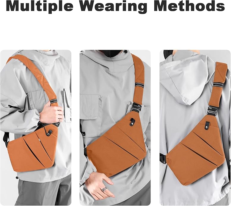 Anti Theft Travel Bag, One Shoulder Large Capacity Cross-body Bag Chest Fashion Lightweight Sling Bags for Travel Sports