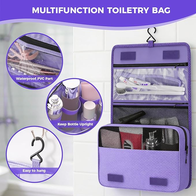 8-Piece Compression Packing Cubes for Travel, Elegant Ultralight Luggage Organizer Set for Women, Space Saving for Carry-On, Suitcase & Vacation Cruise Travel - Purple