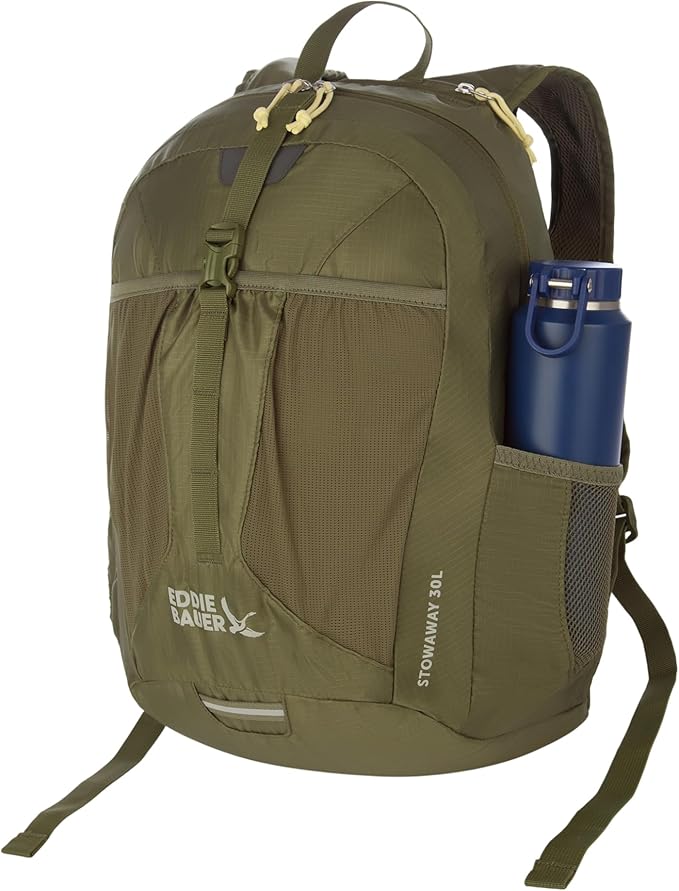 Eddie Bauer Stowaway Packable Backpack | Travel | Outdoor | Lightweight | Foldable | Durable | Ripstop Polyester | 30L - Irish Green