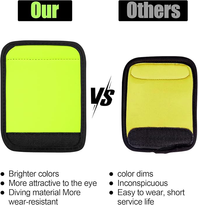 6 Pack Luggage Handle Wrap, Luggage Handle Wraps for Suitcase, Bright Green Luggage Tags, Suitcase Tags identifiers for Travel Accessories
