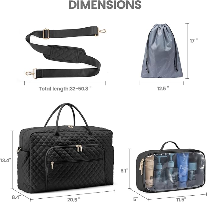 LOVEVOOK Travel Duffle Bag - Women's Weekender Carry On Overnight Laptop & Gym Bag With Toiletry/Shoe Pocket, Hospital Labor Bag