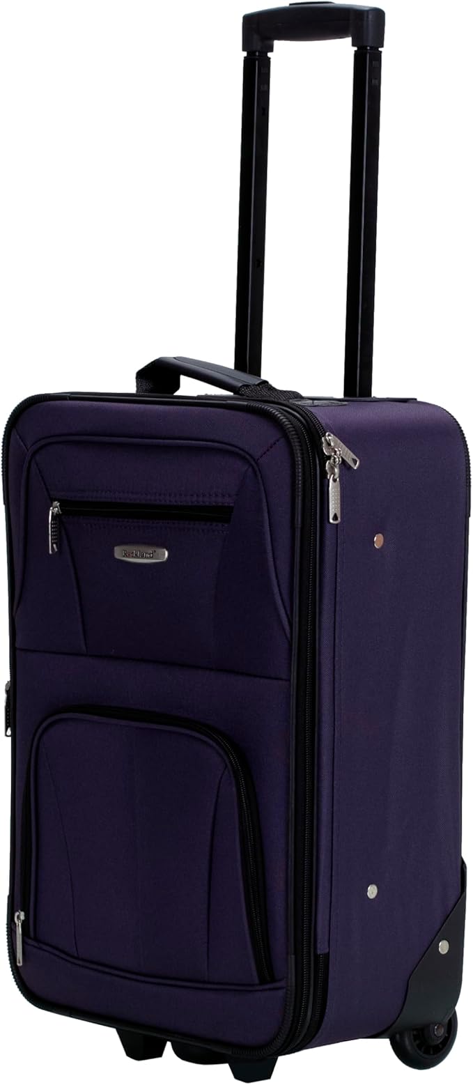 Rockland Fashion Expandable Softside Upright Luggage Set, Purple, 2-Piece (14/19)