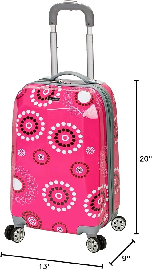 Rockland Vision Hardside Spinner Wheel Luggage, Pink pearl, Carry-On 20-Inch