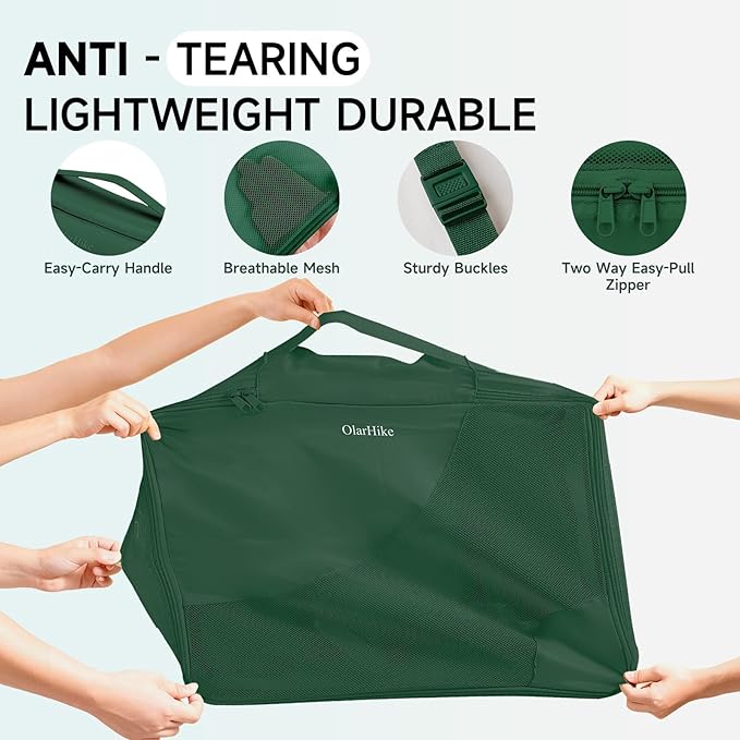 11 Set Packing Cubes for Travel, Gifts for Women Mom Kids, TSA Approved Bags for Makeup, Cosmetic, Toiletry, Suitcase Organizers for Checked Luggage, Cruise Essentials,Airplane Accessories, Dark Green