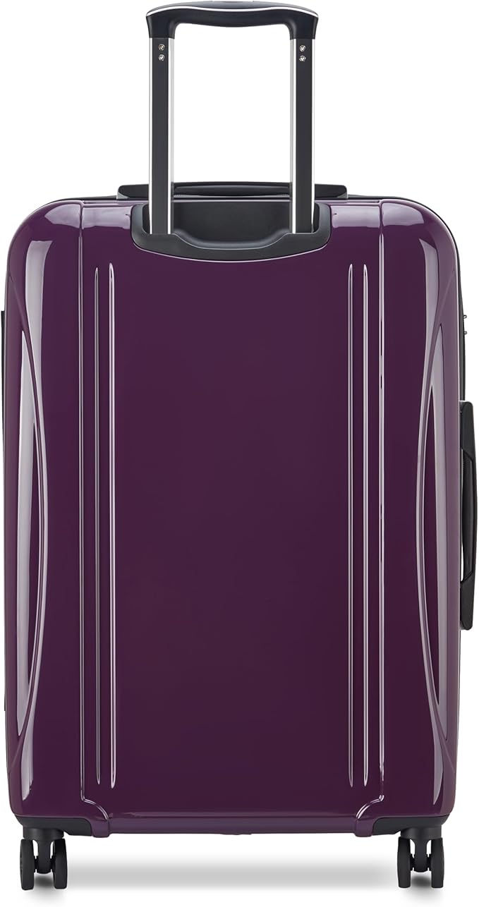 DELSEY PARIS Helium Aero Hardside Expandable Luggage with Spinner Wheels, Plum, Checked-Medium 24 Inch