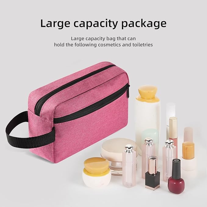 Travel Toiletry bag Toiletry bag for women men Hanging Cosmetic bag Travel accessories for Women Men (Rosy)
