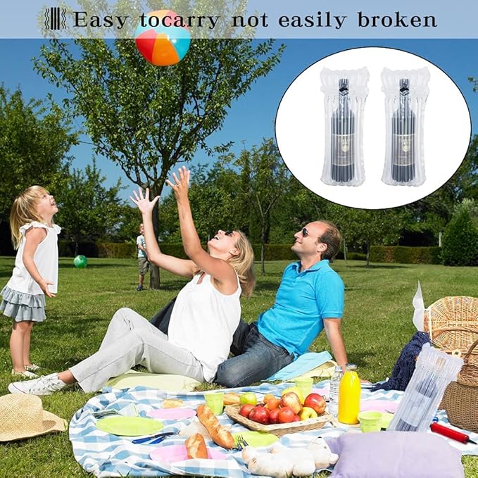 Wine Bottle Travel Protector Bags, Conilly 50 Packs Inflatable Air Column Packaging Bubble Bag with Free Inflator Pump, Reusable Wine Bottle Protector,Safe Choice for wine Transportation