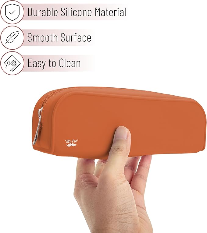 Mr. Pen- Silicone Pencil Case, Terracotta Color, Aesthetic Pencil Pouch