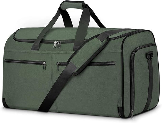 Bukere Garment Bags for Travel, Large Convertible Garment Duffel Bag for Men Women, Shoe Compartment, 2 in 1 Hanging Dress Suitcase Suit Travel Bags