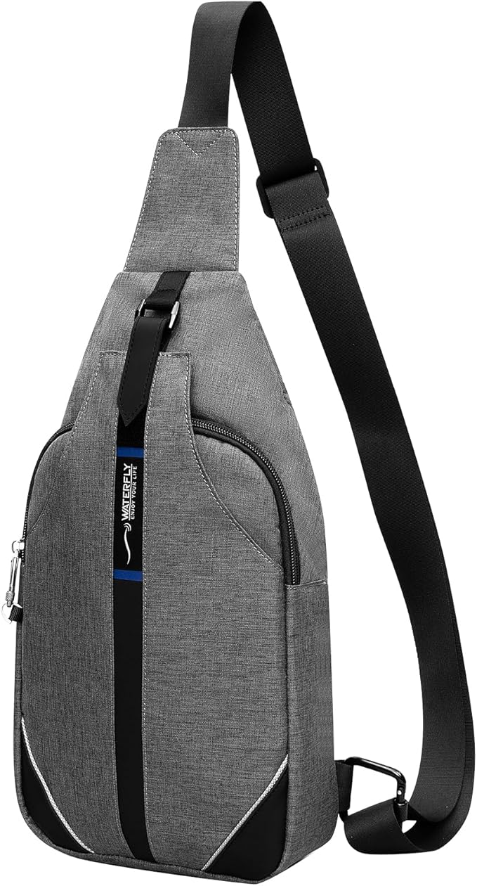 WATERFLY Medium Crossbody Sling Backpack Anti Theft Backpack for Traveling Chest Shoulder Bag