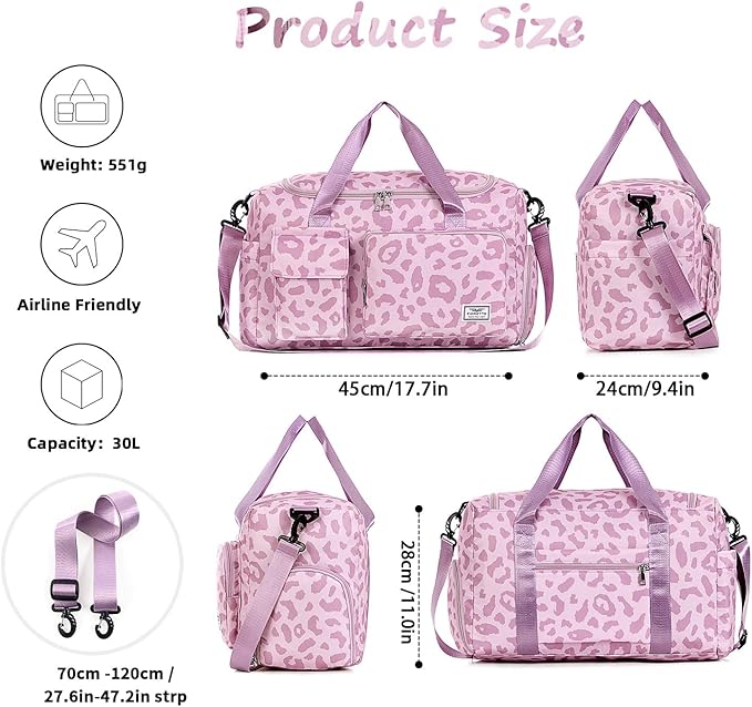 FIORETTO Women's Gym Duffle Bag with Shoes Compartment, 30L Capacity, Ideal for Travel, Gym, Sports, Duffel, Weekender