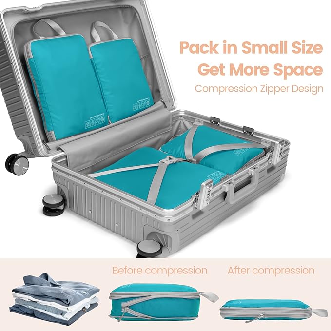 Cambond Compression Packing Cubes for Travel Women - Lightweight Luggage Organizers Bag Packing Cubes for Carry on Suitcases