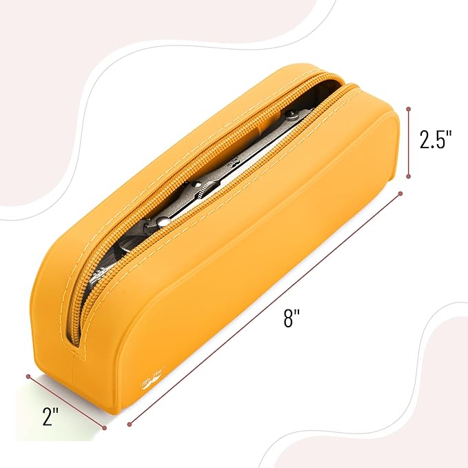 Mr. Pen- Silicone Pencil Case Pouch, Golden Honey, Aesthetic Multipurpose Design, Aesthetic Pencil Case Small, Silicone Makeup Bag