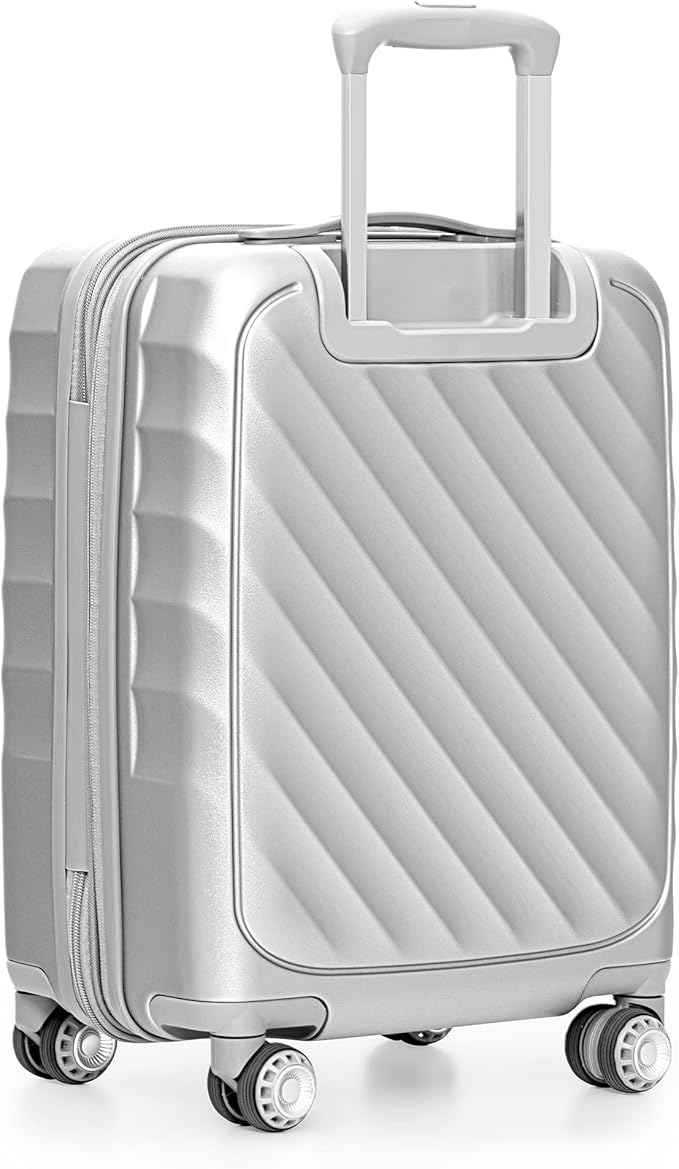 Traveler's Choice Elm 21" Carry-on Expandable Spinner Luggage Set - Matte Silver