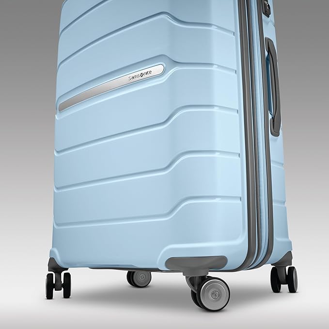 Samsonite Freeform 24-Inch Medium Luggage with Dual 360° Spinner Wheels - Checked Suitcase - TSA Lock, Airline-Approved - Durable Polypropylene Expandable Hardshell for Lightweight Travel - Sky Blue