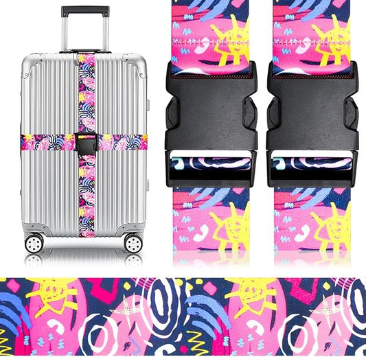 Adjustable Travel Luggage Strap Suitcase Belt Travel Bag Accessories 1.96 in W x 6.23 ft L