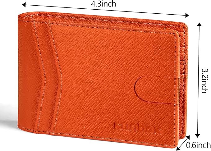 RUNBOX Wallet for Men Slim Rfid Leather 2 ID Window With Gift Box | Slim, Rfid, 2 ID Window, With Gift Box, Slim, Rfid