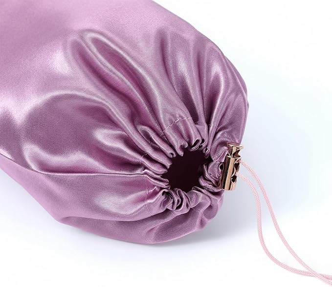 Adult Toy Storage Bags, 6 Pcs Quality Satin Silk Drawstring Pouch Adjustable Microfiber Toy Organizer Bags Gift Bag Foldable Ditty Bag for Women Men Toys Underwear Sunglasses Cosmetic (3 Sizes Purple)