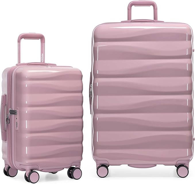 Traveler's Choice Edinburgh II Hardside Spinner Luggage, TSA Lock, Pink, 2 Piece Set (21/29)