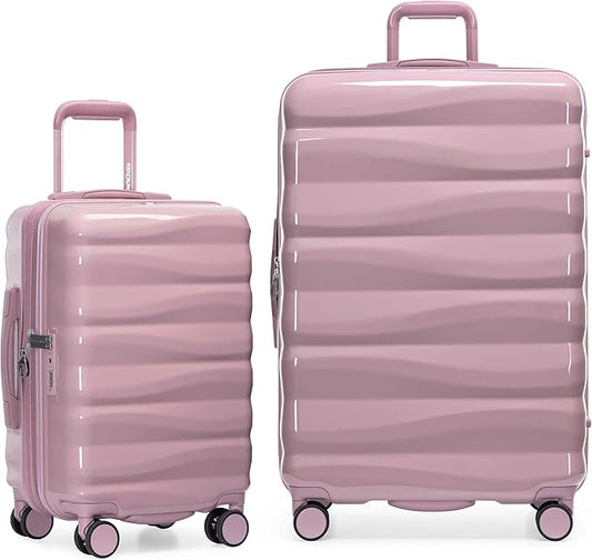 Traveler's Choice Edinburgh II Hardside Spinner Luggage, TSA Lock, Pink, 2 Piece Set (21/29)