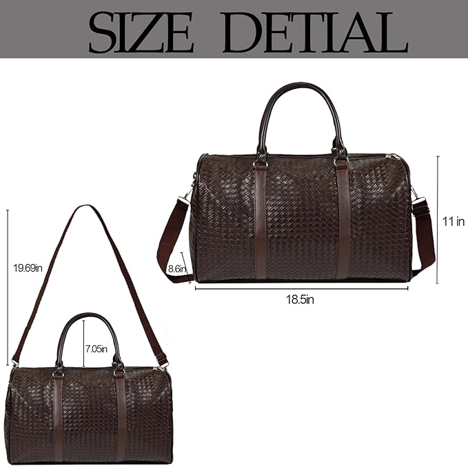 27L SmallTravel Duffle Bag Weekender Bags for Women and Men with Shoe Compartment Foldable Waterproof Toiletry Bag Hospital Bags for Labor and Delivery Gym Bag (Coffee color)