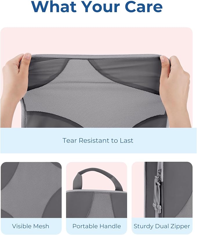 BAGSMART Compression Packing Cubes for Travel, Compressible Luggage Organizer for Cruise Ship, Lightweight Travel Essentials 6-Pack 1L+2M+2S+1Shoe Bag