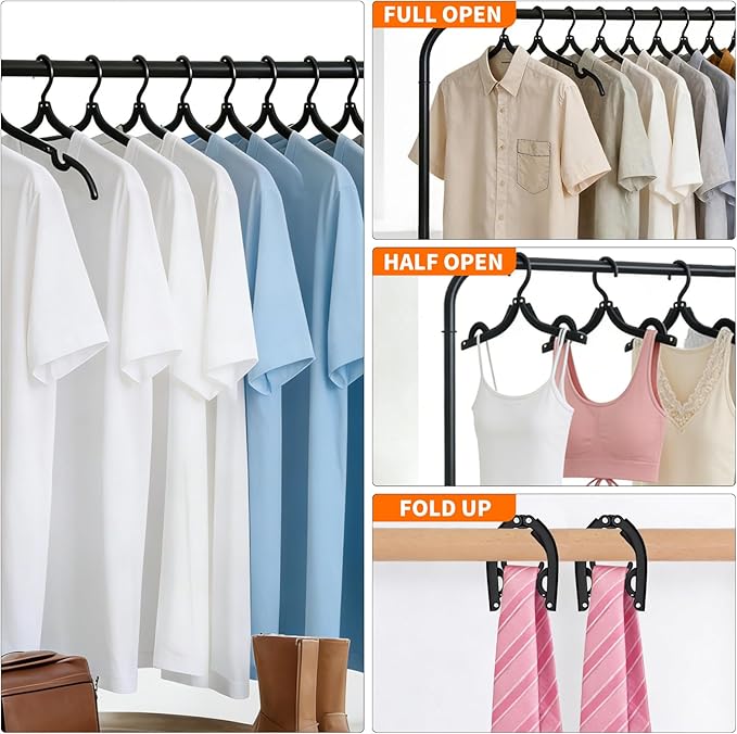 10Pcs Travel Hangers for Cruise Foldable Hangers - Portable Folding Clothes Hangers Travel Accessories Foldable Clothes Drying Rack Cruise Essentials