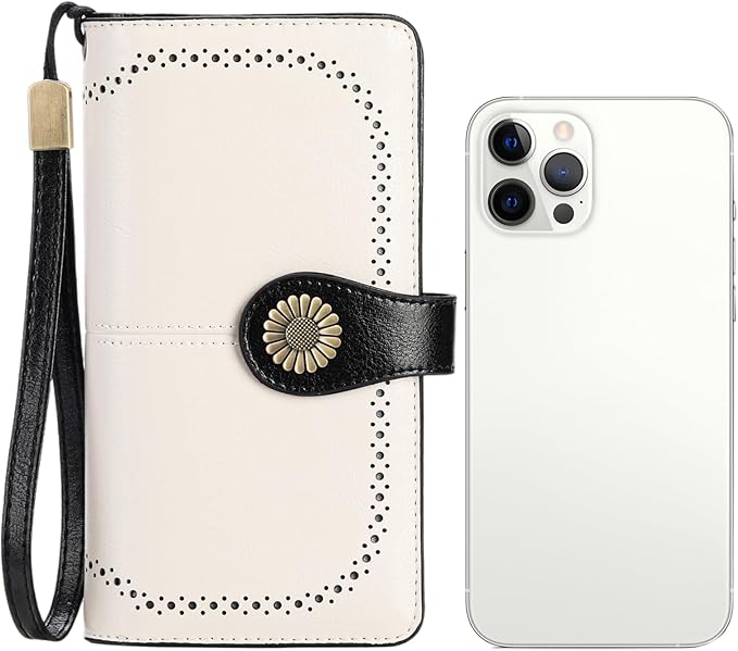 SENDEFN Wallets for Women Leather Credit Card Holder with RFID Blocking Large Capacity Wristlet | with RFID Blocking, Large Capacity, Wristlet, with RFID Blocking, Large Capacity, Wristlet