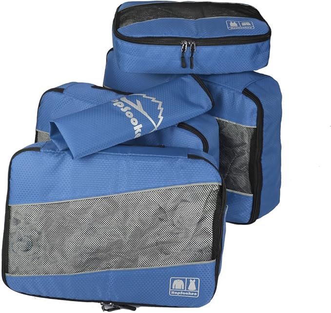 5 Set Packing Cubes for Travel Large Suitcase Luggage Organizer Bags Travel Accessories Vacation 4 Cubes 1 Laundry Pouch Bag