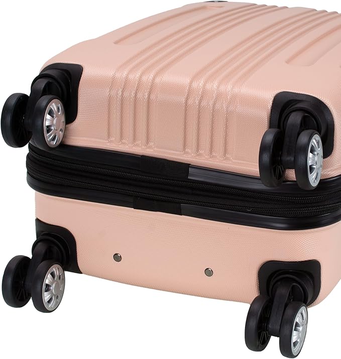 Rockland London Hardside Spinner Wheel Luggage, Champagne, 3-Piece Set (20/24/28)