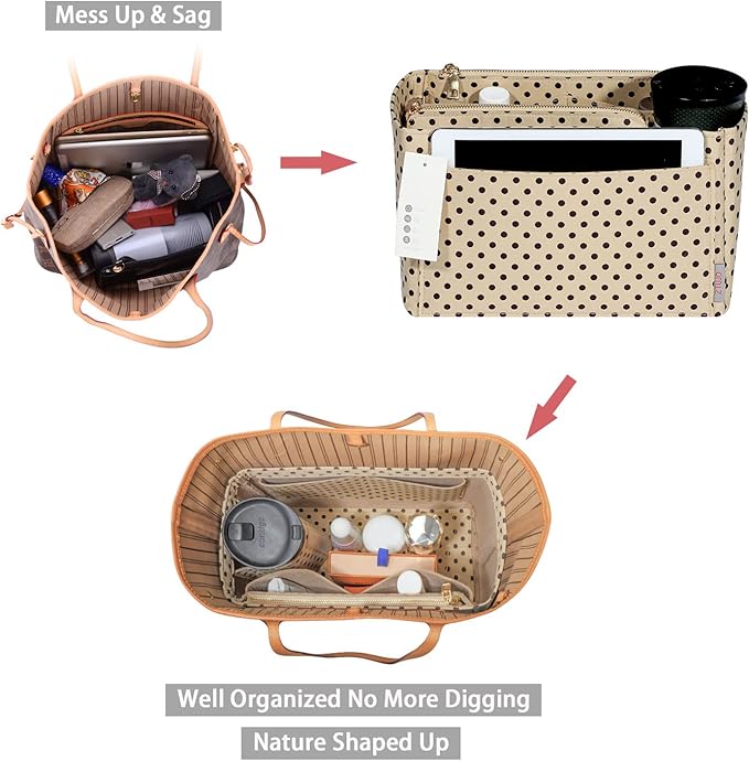ZTUJO Purse Organizer, Felt Bag Organizer Purse Organizer Insert For Speedy, Neverfull, Graceful, Neverfull,Tote, Handbag,Shaper