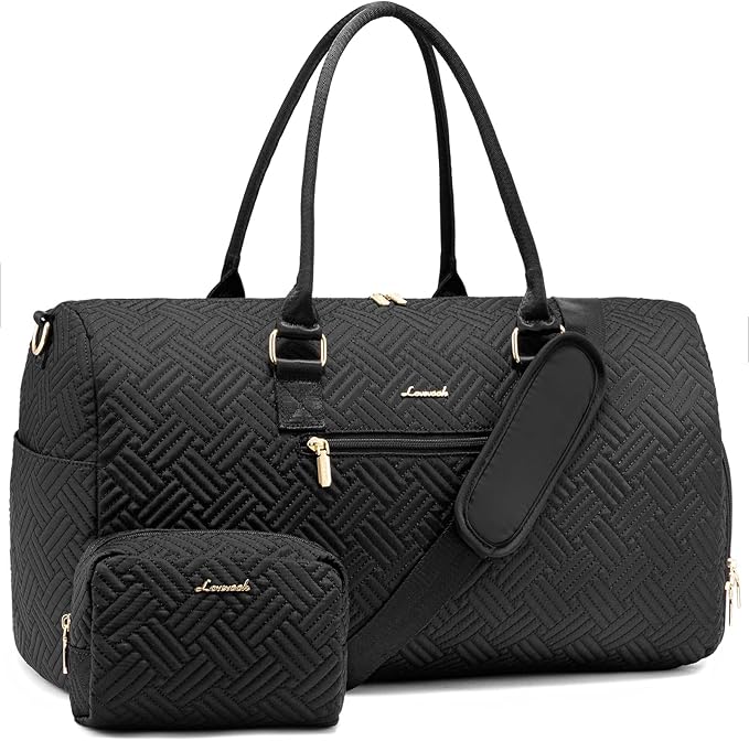 LOVEVOOK Travel Duffle Bag, Weekender Bag for Women with Toiletry Bag, Carry on Overnight Bag with Shoe Compartment, Gym Duffel Bag with Wet Pocket, Mommy Hospital Bags for Labor and Delivery