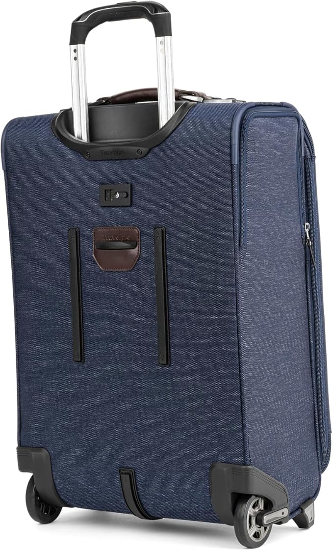 Travelpro Platinum Elite Softside Expandable Carry on Luggage, 2 Wheel Upright Suitcase, USB Port, Men and Women, True Navy, Carry On 22-Inch
