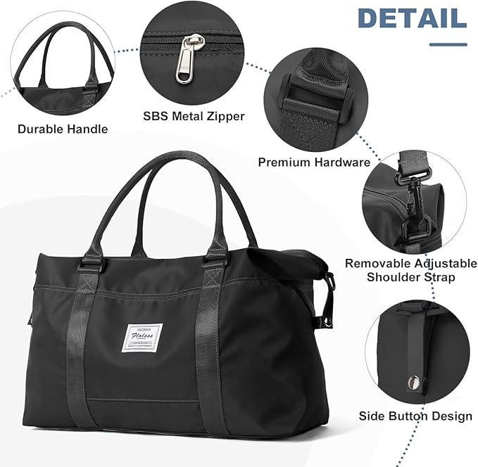 HYC00 Travel Duffel Bag,Carry-on Overnight Weekender Bags for Women,Sports Tote Gym Bag with Wet Pocket