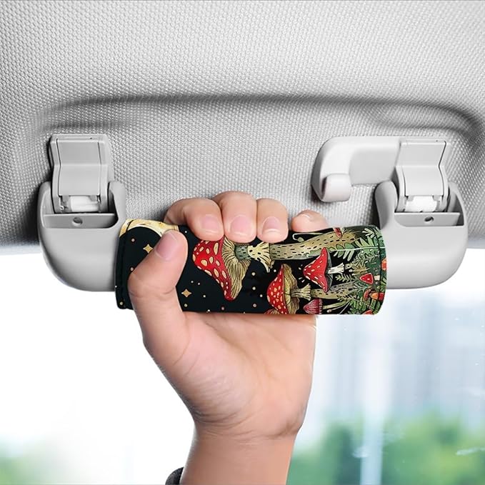 BIGCARJOB Mushroom Luggage Handle Cover Set Moon Star Mushroom Suitcase Handle Cover Trolley Case Grip Personalized Luggage Tags Replacement